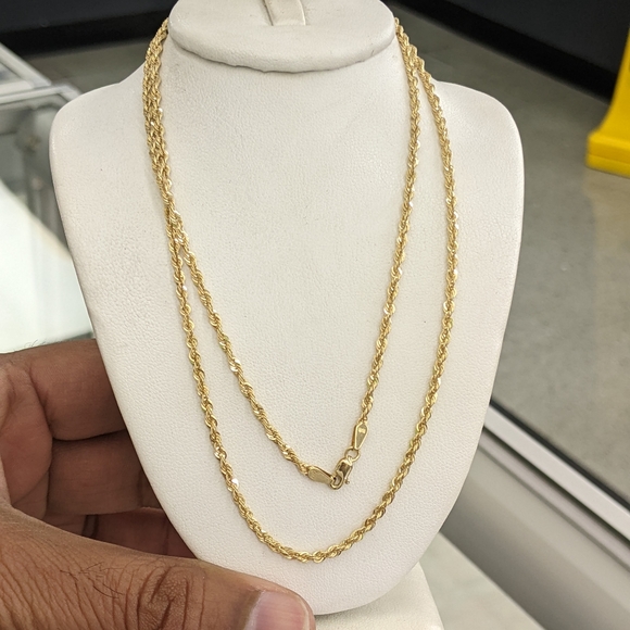 10kt Real Gold Rope Chain 2mm 26 inch